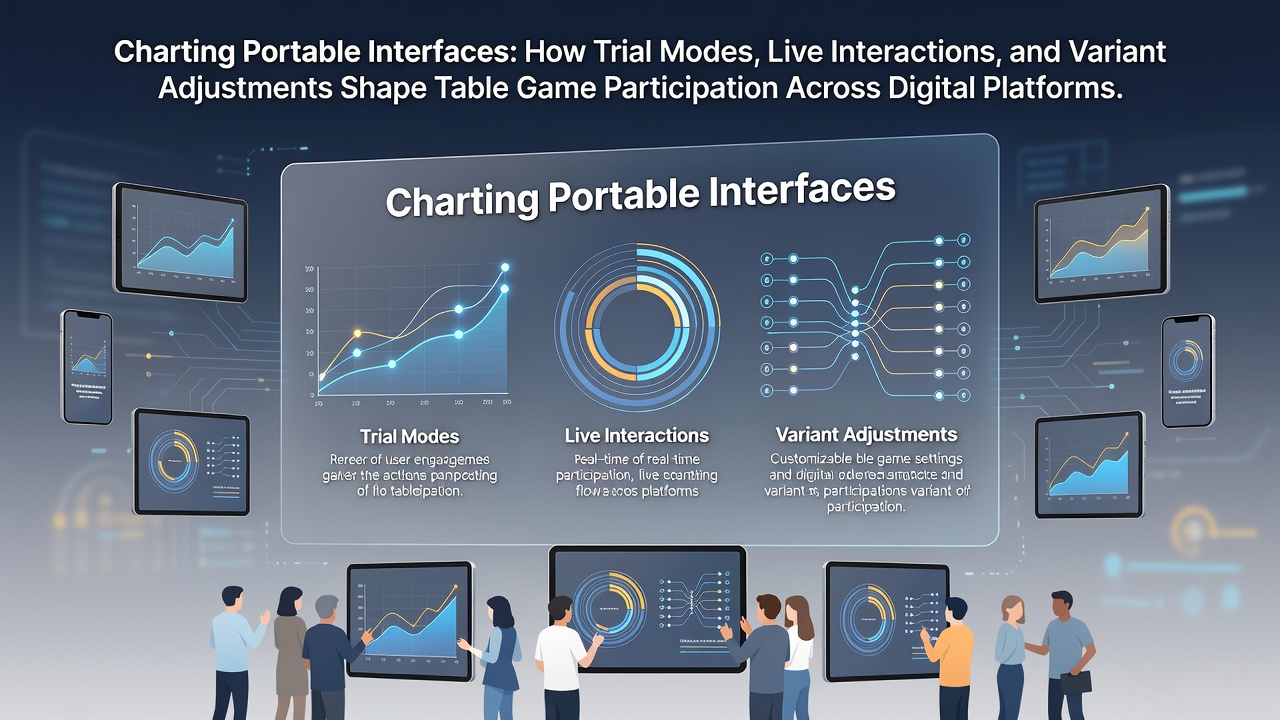 Mobile device displaying trial mode interface for digital table games with interactive controls