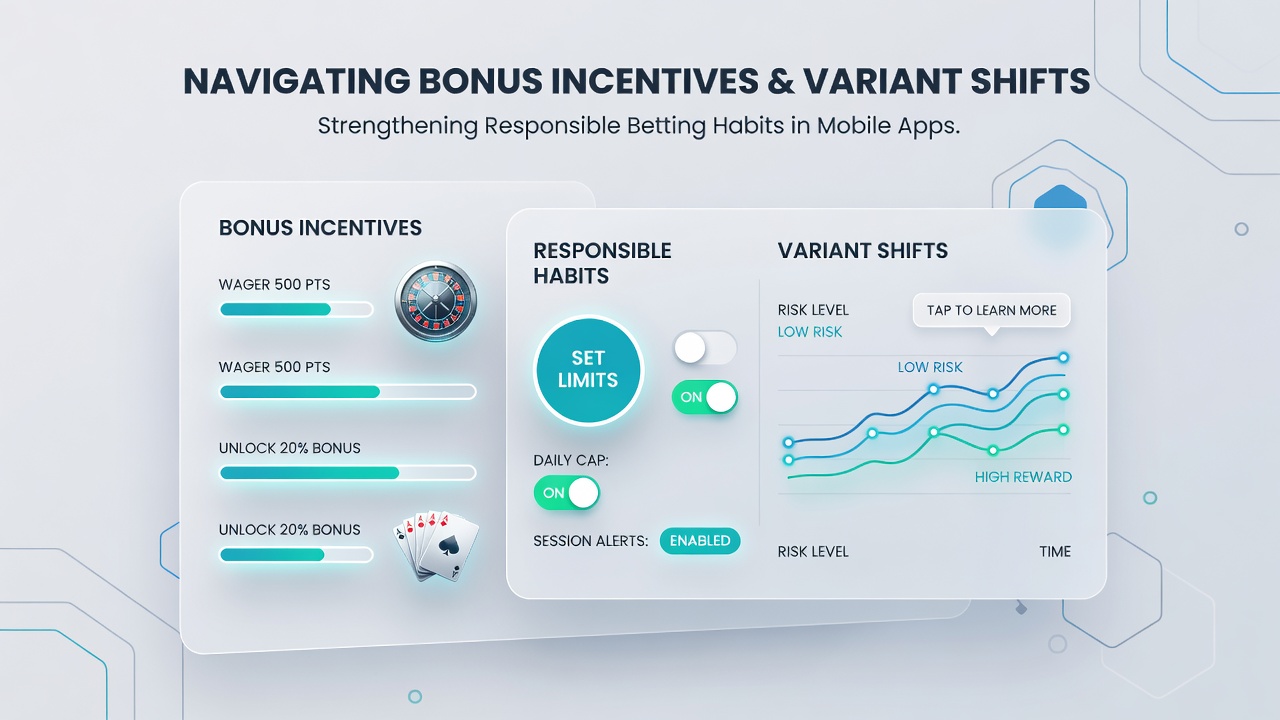 User adjusting variant settings and responsible play limits within a mobile betting application dashboard