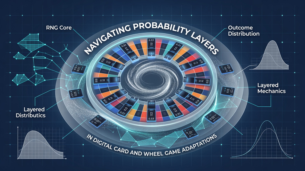Illustration of probability layers including RNG, bonuses, and payout adjustments in digital games