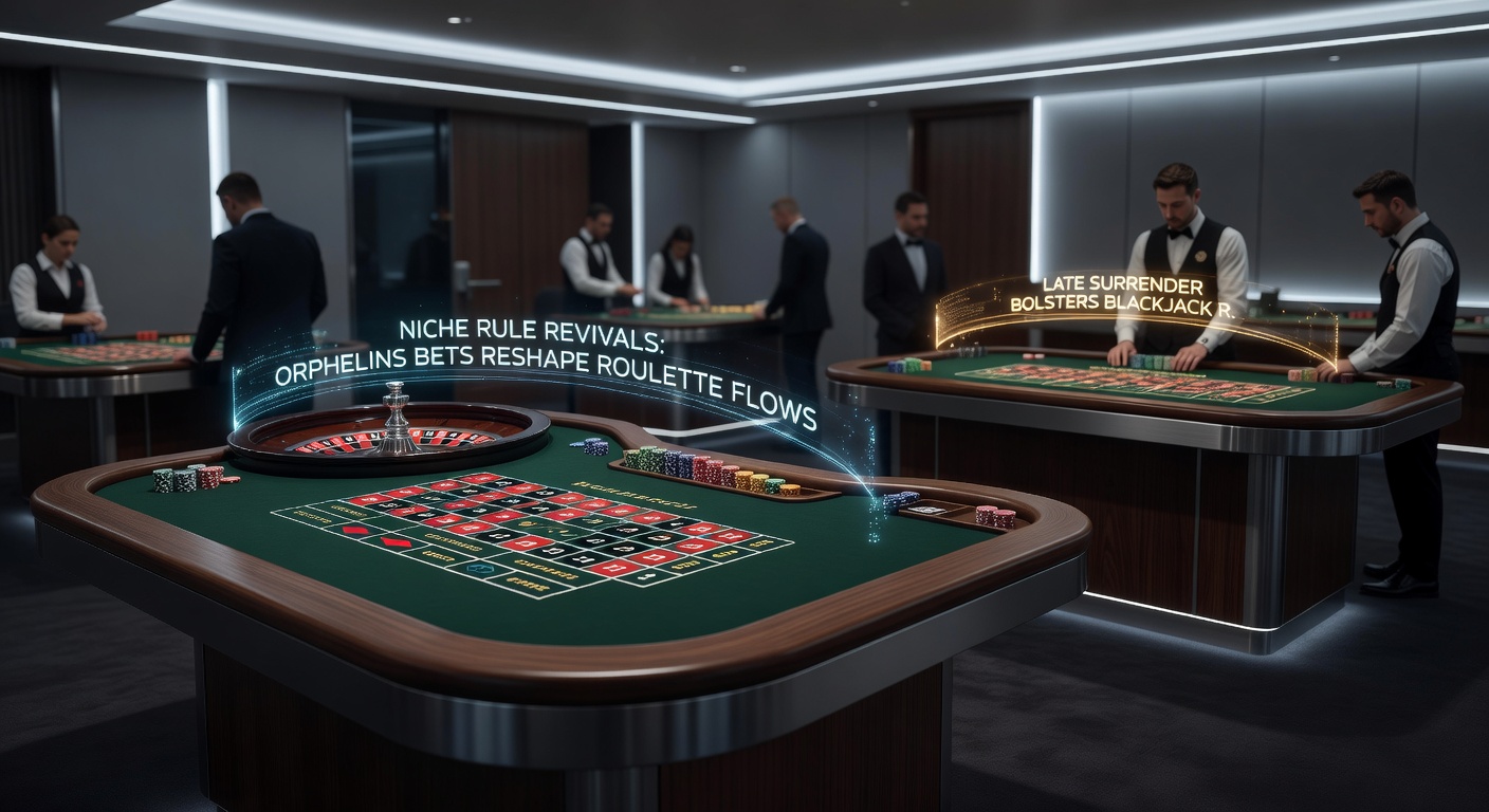 Blackjack table layout showing Late Surrender option with dealer peeking for blackjack