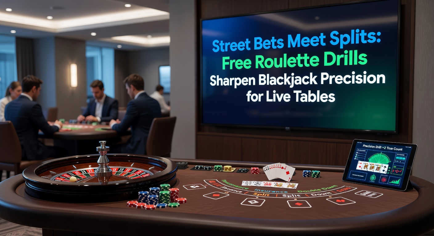 Blackjack table with a player splitting a pair of 8s against a dealer 6 upcard, chips divided into two active hands during a live dealer session