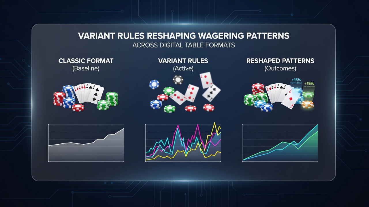 Chart showing wagering pattern changes in digital table games with variant rules