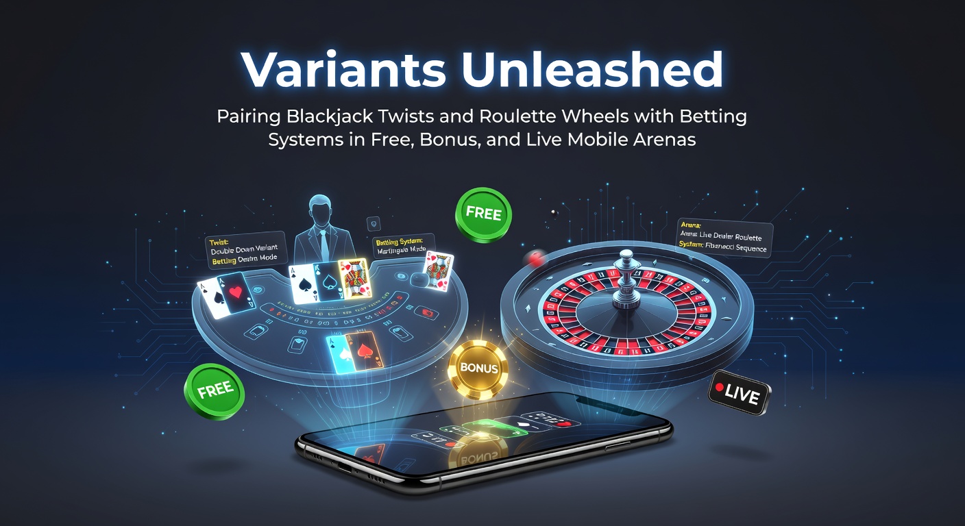 Dynamic split-screen of blackjack variants like Switch and Spanish 21 alongside roulette wheels including Lightning and European styles, all on mobile screens with betting system overlays